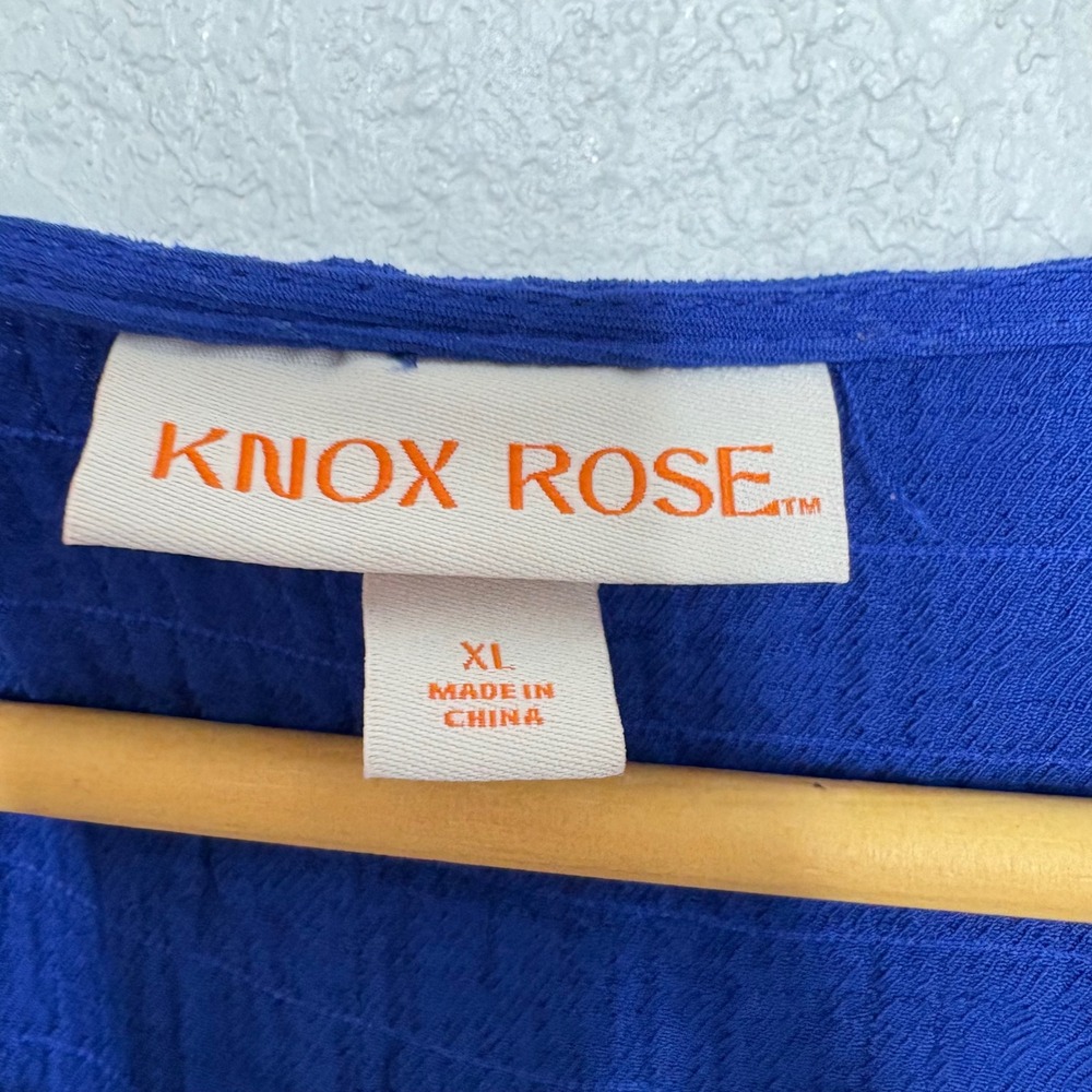 Knox Rose Royal Blue Crinkle Gauze Tiered Sleeveless Babydoll Mini Dress XL - Picture 4 of 7